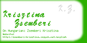 krisztina zsemberi business card